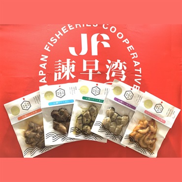漁師の逸品　小長井牡蠣５種セット（オイル漬け・しぐれ煮・一夜干し・くんせい・しばえび）