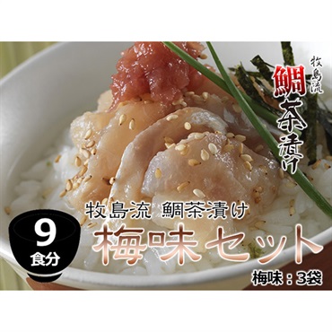 牧島流 鯛茶漬け「梅味　9食分セット」 （梅味3食×3袋）