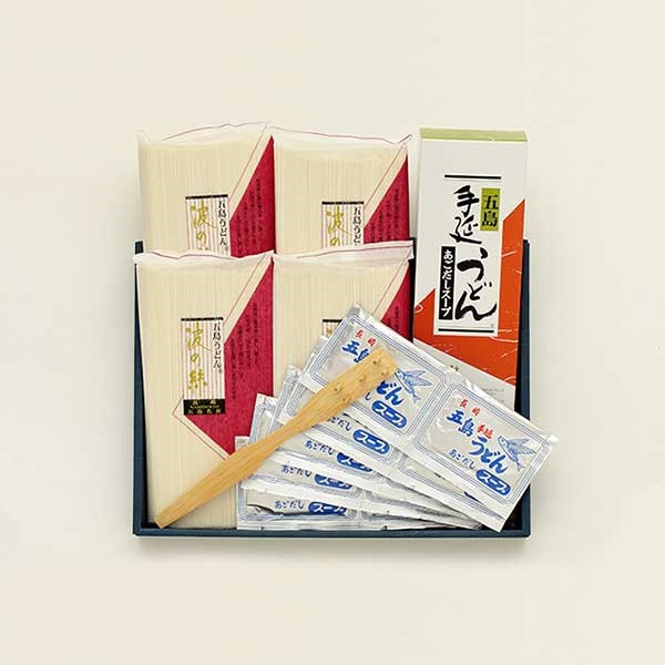 五島手延うどん「波の絲」300g×4袋・スープ10袋・うどんすくい1本付（T-NZ）