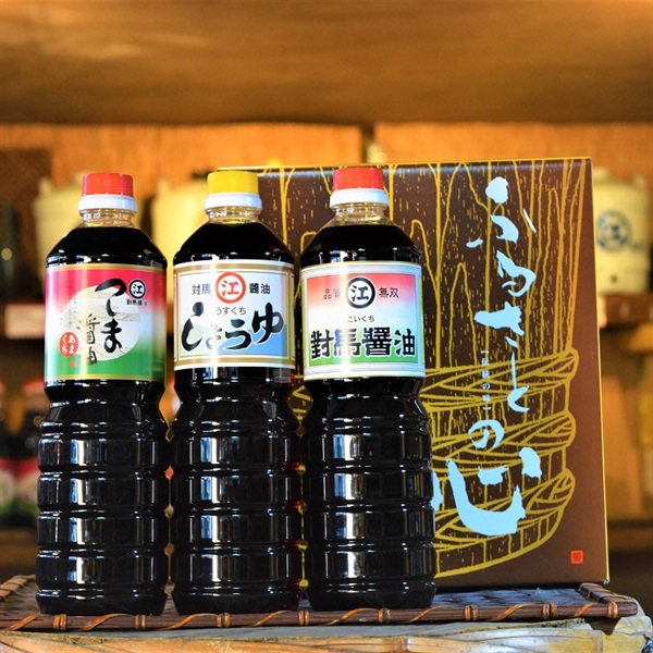 対馬醤油 しょうゆ３本セット（化粧箱入り）