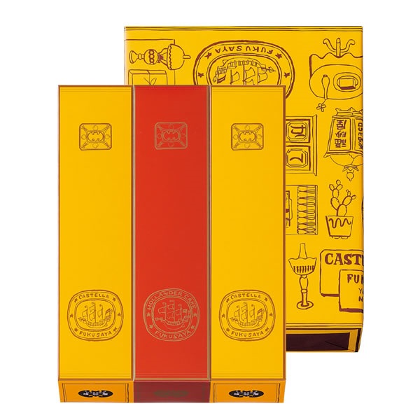 カステラ本家　福砂屋　詰め合わせ3本入（カステラ小切れ0.6号2本・オランダケーキ小切れ0.6号1本）【のし不可、お届け日指定不可】