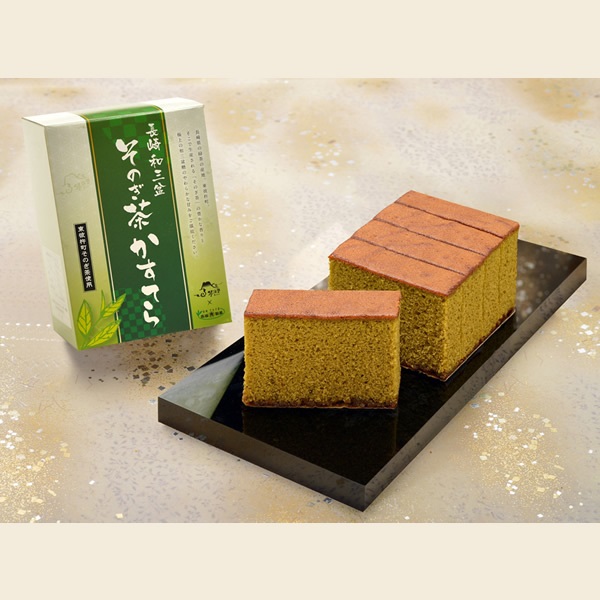 【カット済】長崎和三盆そのぎ茶かすてら 5切入